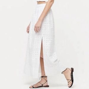 J crew side slit eyelet maxi skirt
